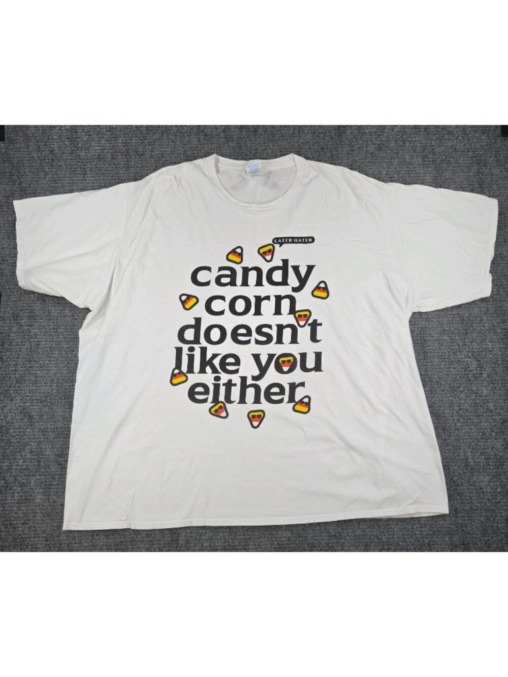 Candy Corn Doesn't Like You Either Halloween T-Shirt Men's 4XL White Graphic